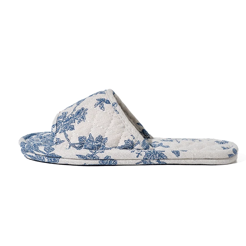 Home Slippers Soft Cotton Floral Floor Shoes Lightweight Antislip Indoor...