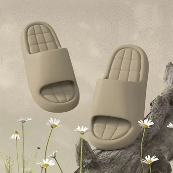 Women's Summer Slippers Fashion Style Soft Sole Indoor Non Slip Open Toed Breathable House Comfy Men Home Bedroom Shoes 1