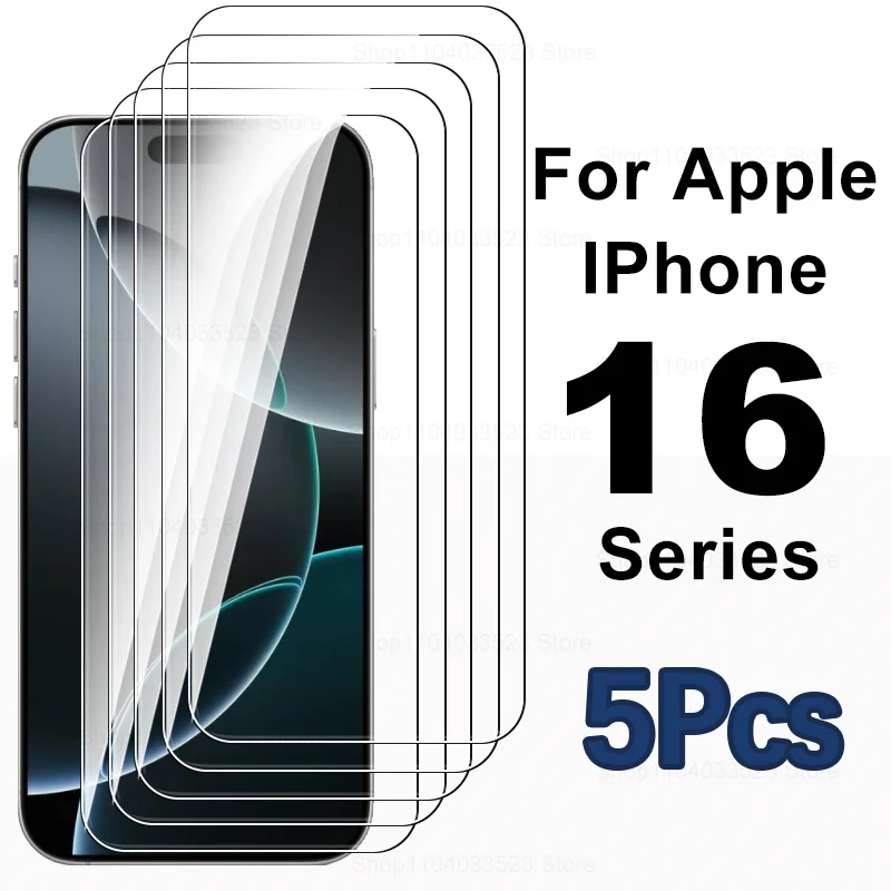 5Pcs For iPhone 17 Pro Max Full Cover Tempered Glass Screen Protector ...
