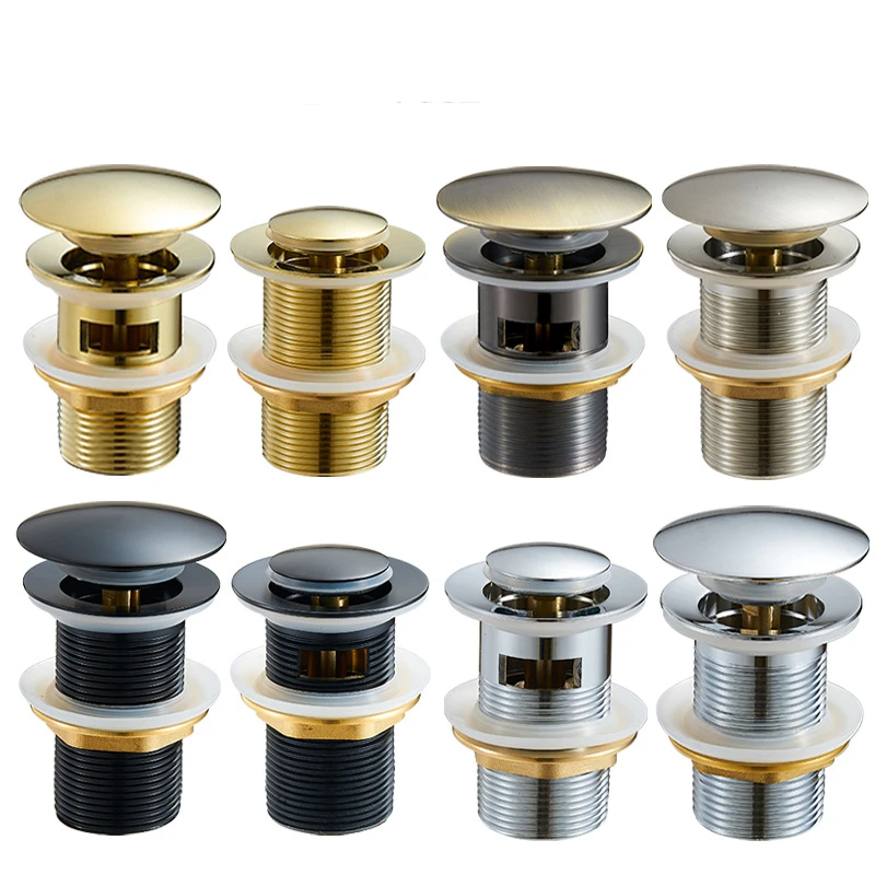 1PC Bathroom Basin Sink Drainer Gold Silver Black Brass Corrosion