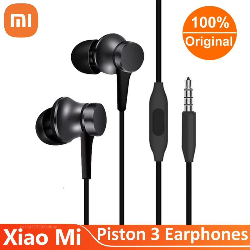 Оригинальные наушники Xiaomi Piston 3, проводные наушники с басами, 3,5 мм, спортивные наушники-вкладыши с микрофоном, гарнитура для телефона, Xiaomi, Samsung, Huawei