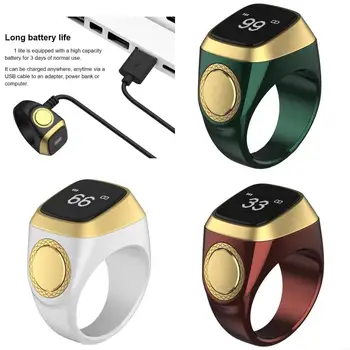 Y55c Ibla zikr 1 lite per anello intelligente per i musulmani tasbeeh contatore, pulsante 4 preghiera per promemoria