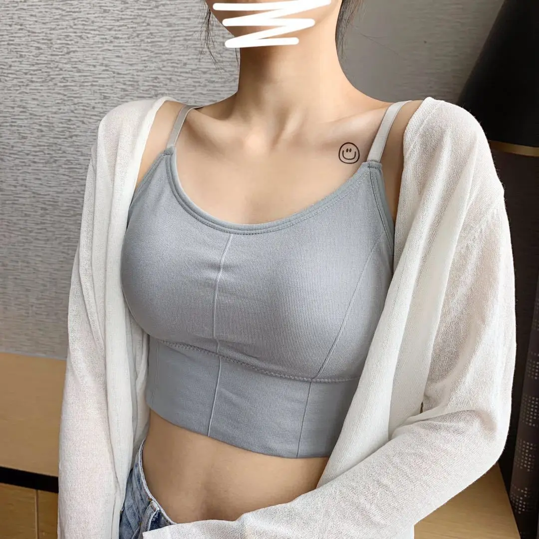 Fashion Tank Top for Women Underwear Female Bralette Sexy Crop tops Femme Camisole Push Up Tank Tops Girls Backless Body Slim cheap bras