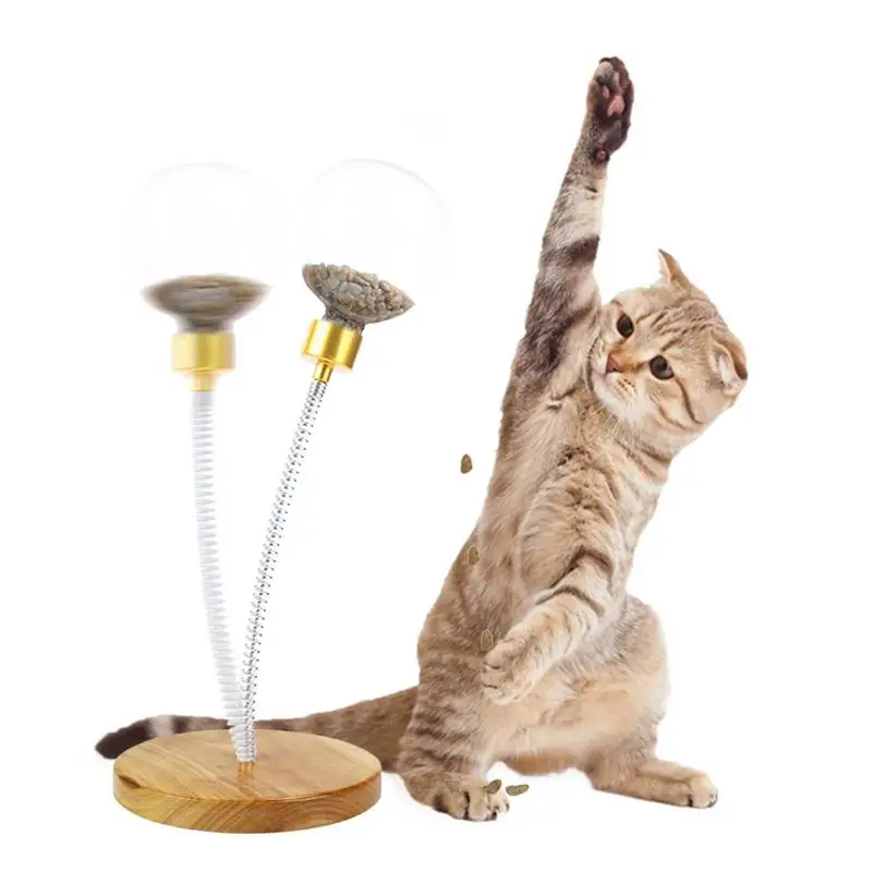 Pet Swing Toy Interactive Pet Exercise Toys With Stable Base Cat Leaking Food Toys For Cats Kittens interactive treat leaking toy for small dogs original slow dog feeder turntable leaking food cat toy training ball exercise iq
