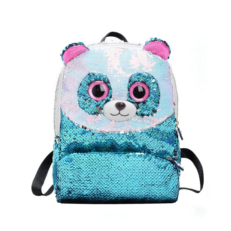 

Sequin School Bag For Girls Panda Small Backpack Kids Kawayi Bags Mochilas Escolares Infantiles Daughter Gift Pink Blue 10.6inch