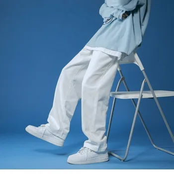White Jeans Men Loose Denim Trousers Neutral straight pants pour hommes Wide Jeans Streetwear Casual Man Women Pants Bagy jeans 1