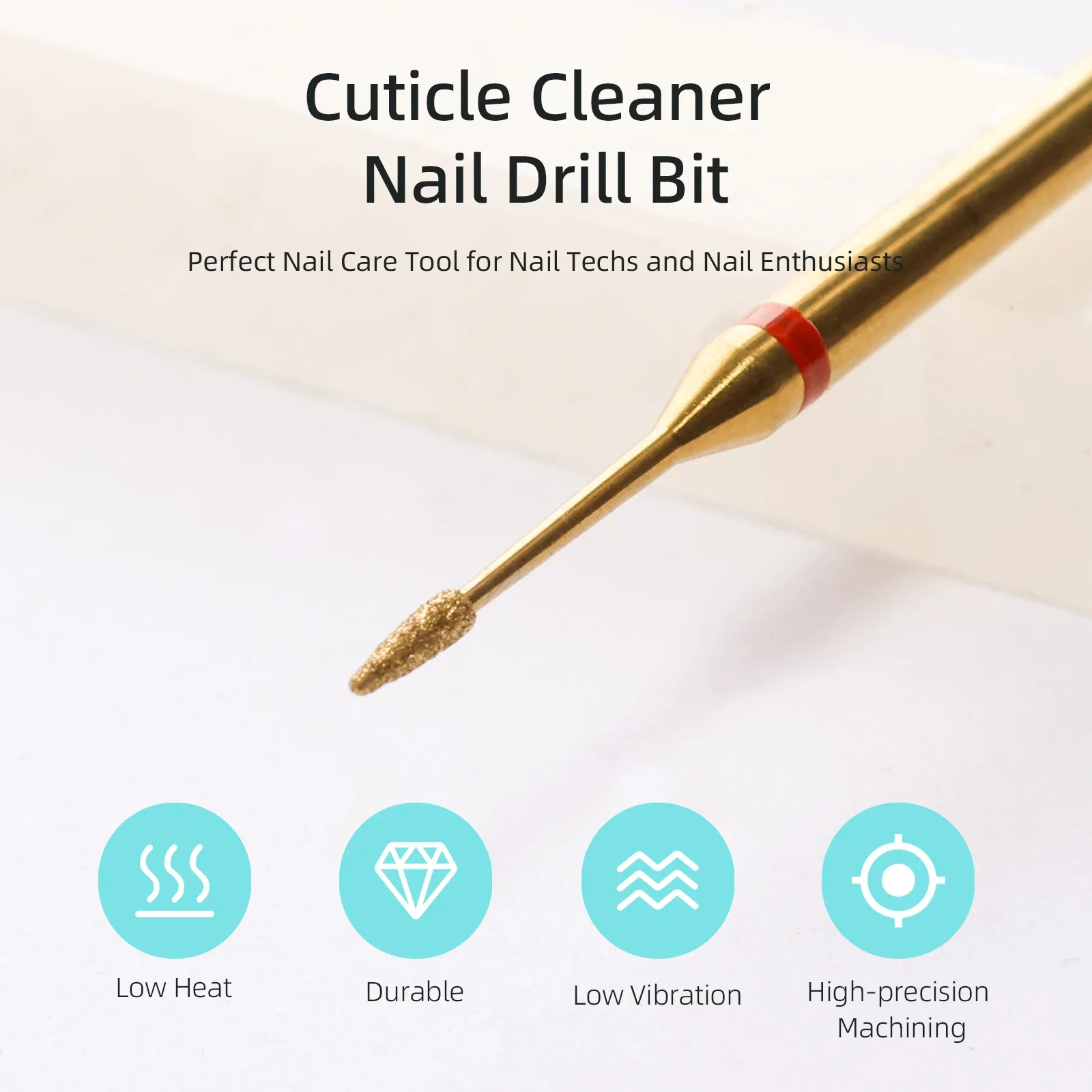 Nail Drill Bit 1mm Mini Cone Cuticle Clean Titanium Russian Diamond for Dead Skin Accessories