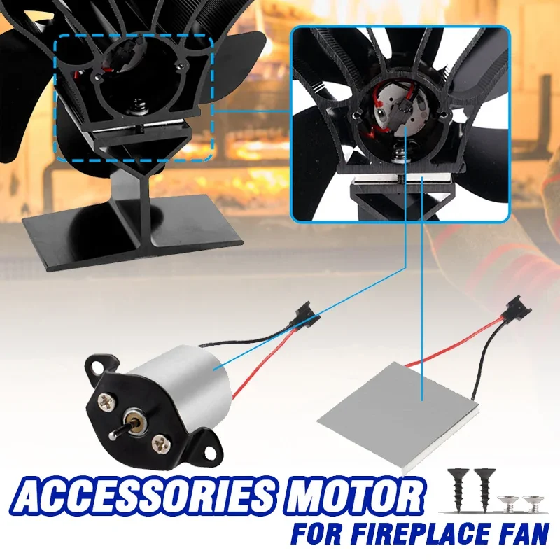 Yofidra Fireplace Fan Replacement Motor for Stove Power Generation Accessories Repair Parts