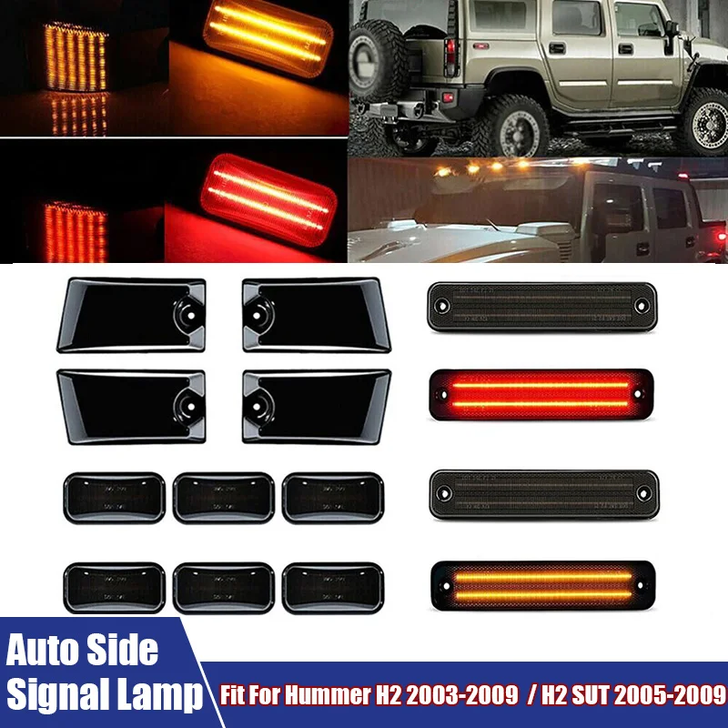 

14Pcs/Set LED Car Lights LED double row Roof Side Light LED Fender Turn Signal Lamp Fit for Hummer H2 2003-2009/H2 SUT 2005-2009