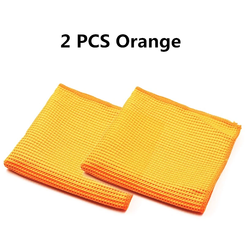 Premium Microfiber Waffle Weave Cleaning Towels - Pack of 2