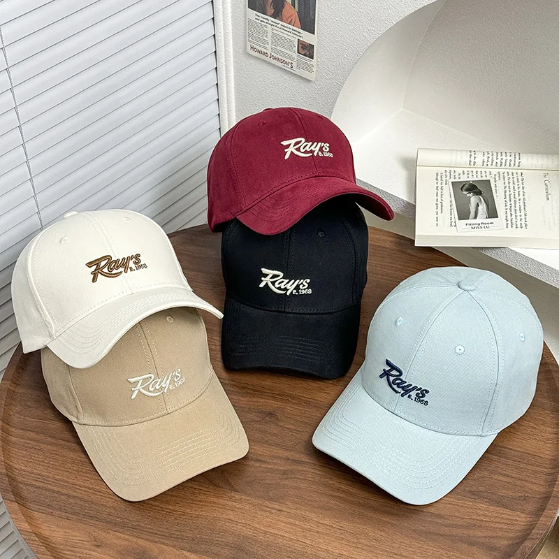 Retro Letter Embroidery Baseball Hat For For Women Men Fashion Duck Tongue Cap Outdoor Sunshade Peaked Caps Solid Color Visors