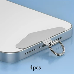 Set of 4 Stainless Steel Phone Lanyard Clips and Connectors with Metal Buckle - 4pcs (Stainless Steel)