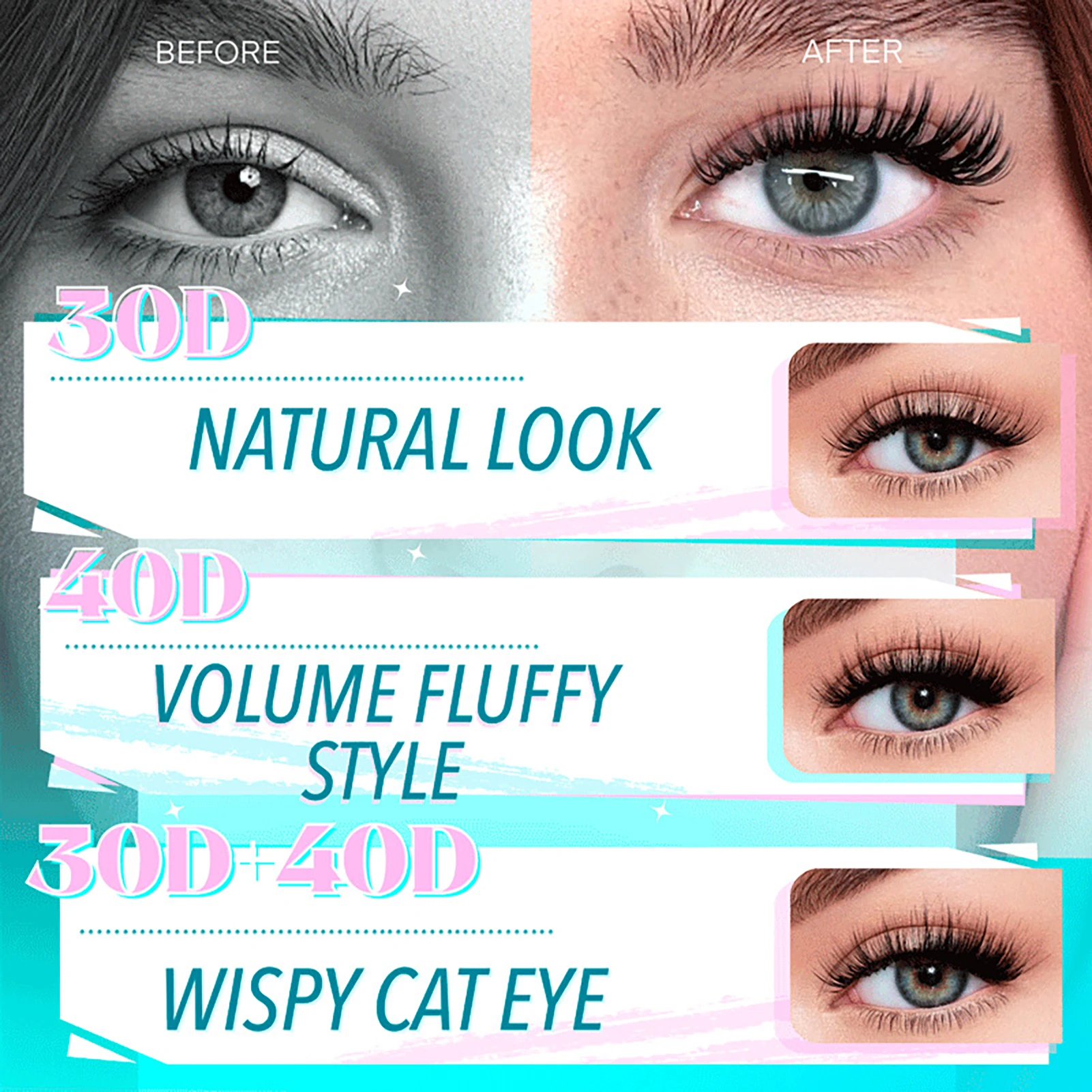 

Объемные Накладные ресницы, легкие густые черные искусственные ресницы 3D для косплея, для красоты глаз, макияжа «сделай сам»