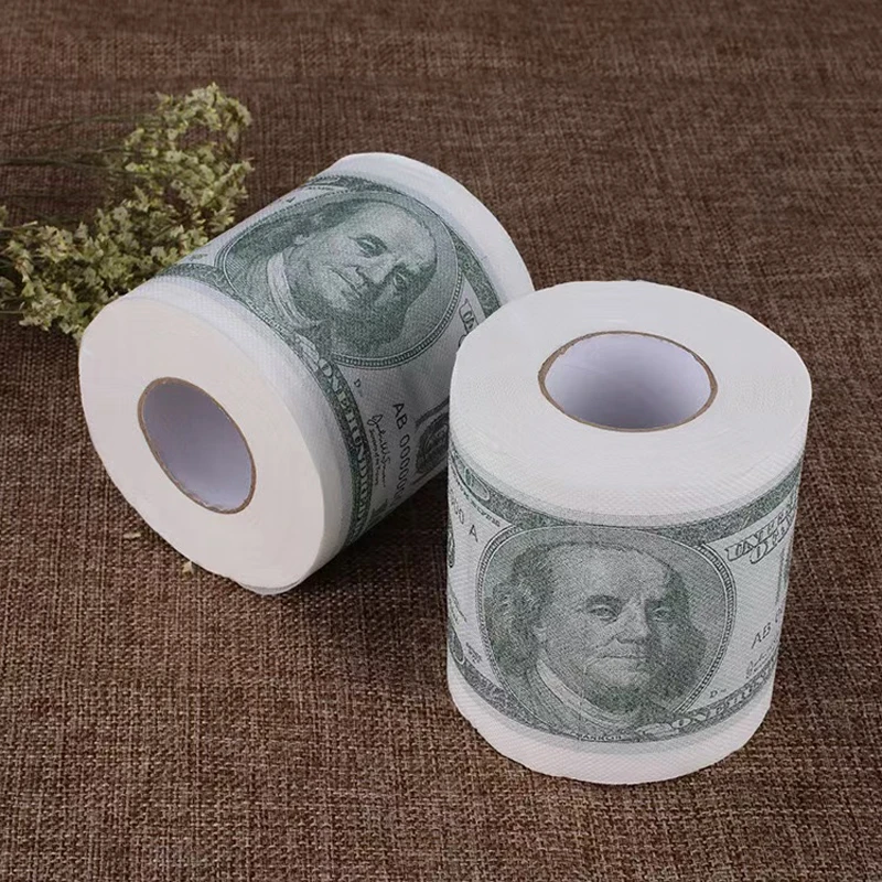 Humorous Toilet Paper Creative Funny Donald Trump Printed Toilet Paper Pure Wood Pulp Non Fading Bathroom Roll
