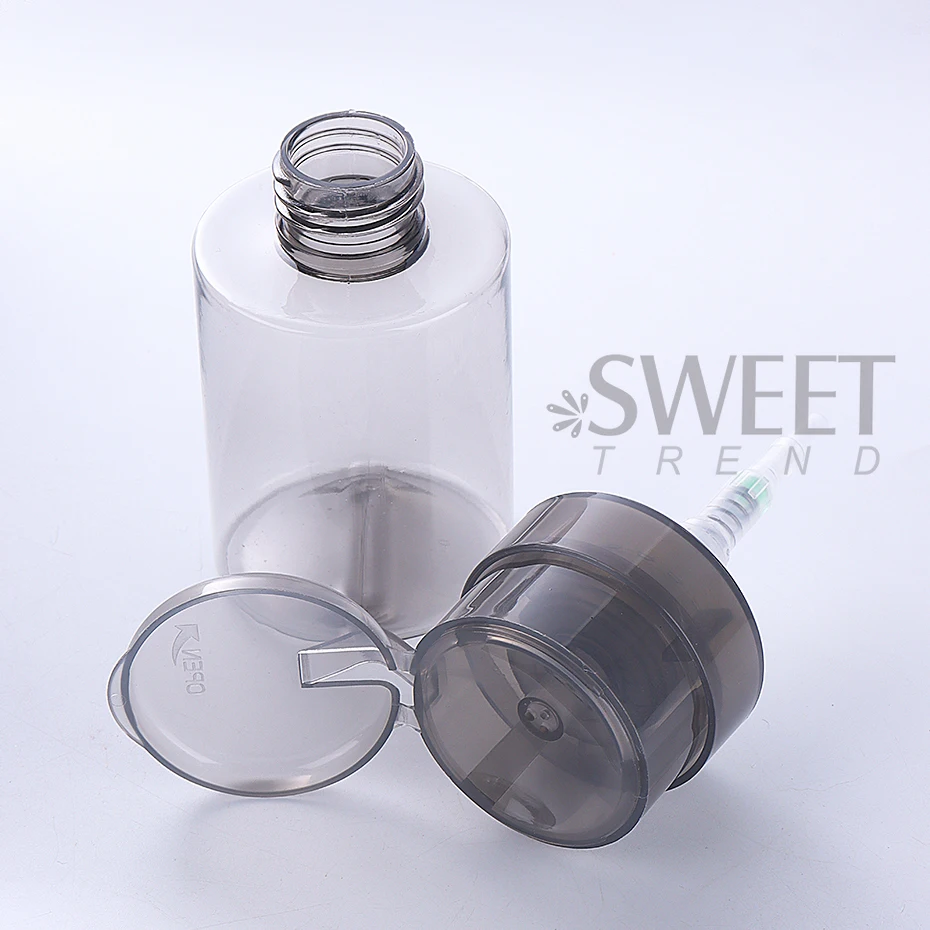 Description Picture 5 of item100ml Nail Refillable Empty Press Pump Bottle Clear Black Dispenser Liquid Container Remover Cleaner Polish Makeup Manicure Tool