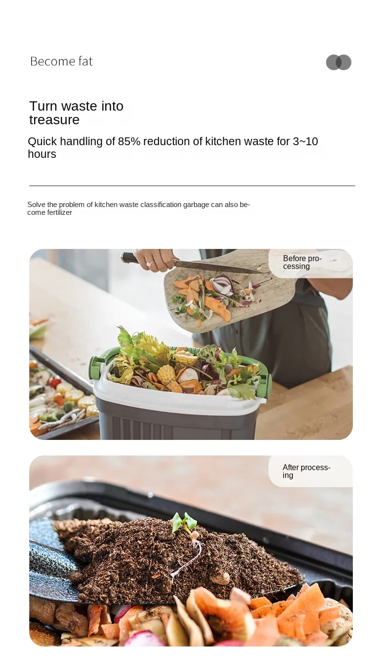 Garbage disposer kitchen waste disposer composter organic fertilizer household smart silent no odor no installation required 12 Garbage disposer kitchen waste disposer composter organic fertilizer household smart silent no odor no installation required 5