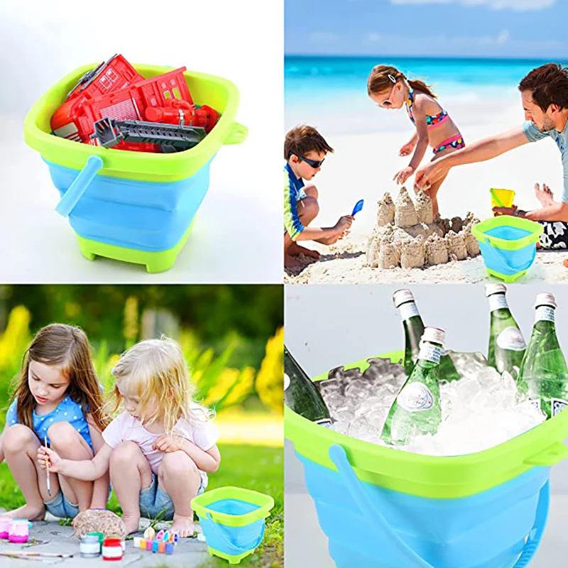 1 Pc Portable Children Beach Bucket Sand Toy Foldable Collapsible Plastic  Pail Multi Purpose Summer Party Playing Storage - Realistic Reborn Dolls  for Sale