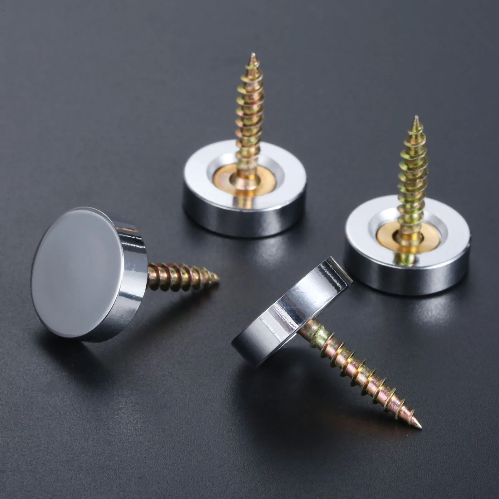 4Pcs Polished Chrome Copper Decorative Mirror Nails Mirror Fasteners Screws Decorative Cap Nail 18mm Nails Fasteners