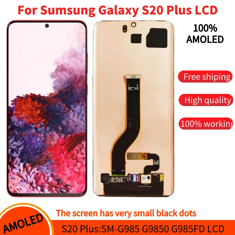 

6.7" Super AMOLED Screen for Samsung Galaxy S20 Plus G985F G986F Lcd Display Digital Touch Screen Digitizer Replacement