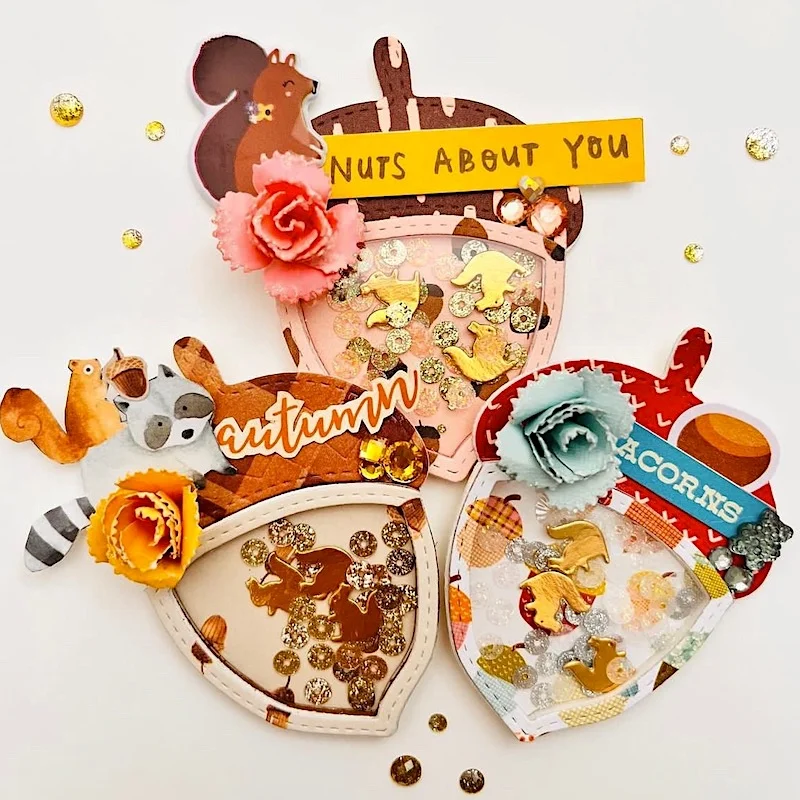 KSCRAFT 도토리 셰이커 금속 절단 다이 스텐실 DIY Scrapbookin..