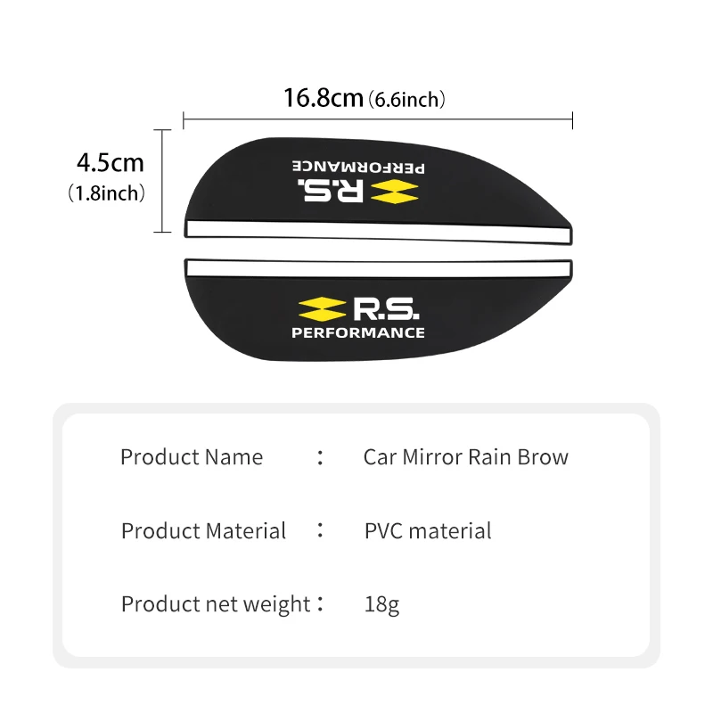 2Pcs Car Accessories Rearview Mirror Eyebrow Rain Cover For Renaul RS Sport Megane 3 4 2 Clio 5 Line Sandero Scenic Logan rearview mirror rain shield rearview mirror rain eyebrow rearview mirror rain guard