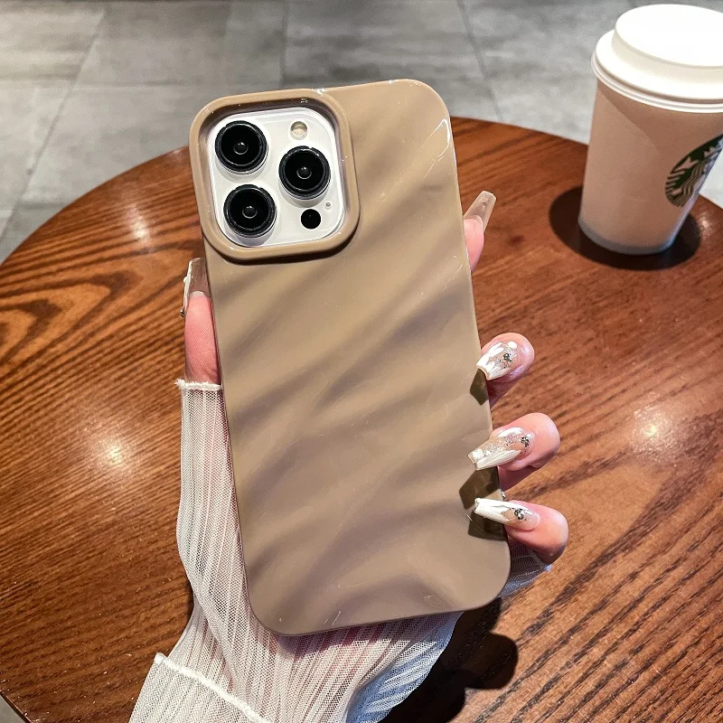thumbnail image 1 of Glitter Wavy Stripes Phone Case For iphone 11 12 13 14 Pro Max 14 Plus X XS XR Max 7 8 Plus Smooth Silk Soft Back Cover Case, 1 of 5