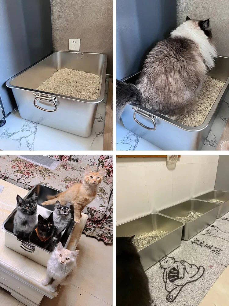 Anti-splash Semi-enclosed Kitten Litter Box Big Space Toilet