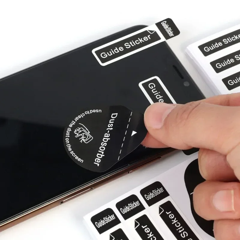Black&Blue Dust Removal Phone Screen Cleaning Tool 4in1 Dust-Absorber Guide Sticker LCD Dedust Sticker Screen Dust Remover Paper 3