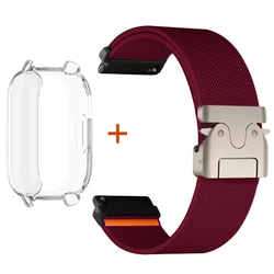 Nylon Elastic Bracelet with TPU Cover and Parachute Buckle - Anti-Drop Watch Strap and Case Combo for Redmi watch 5 Lite (WRTr)