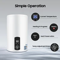 30 L chauffe-eau instantané 220 V réservoir d'eau de stockage électrique réservoir d'eau chaude mural pour cuisines salles de bains 5