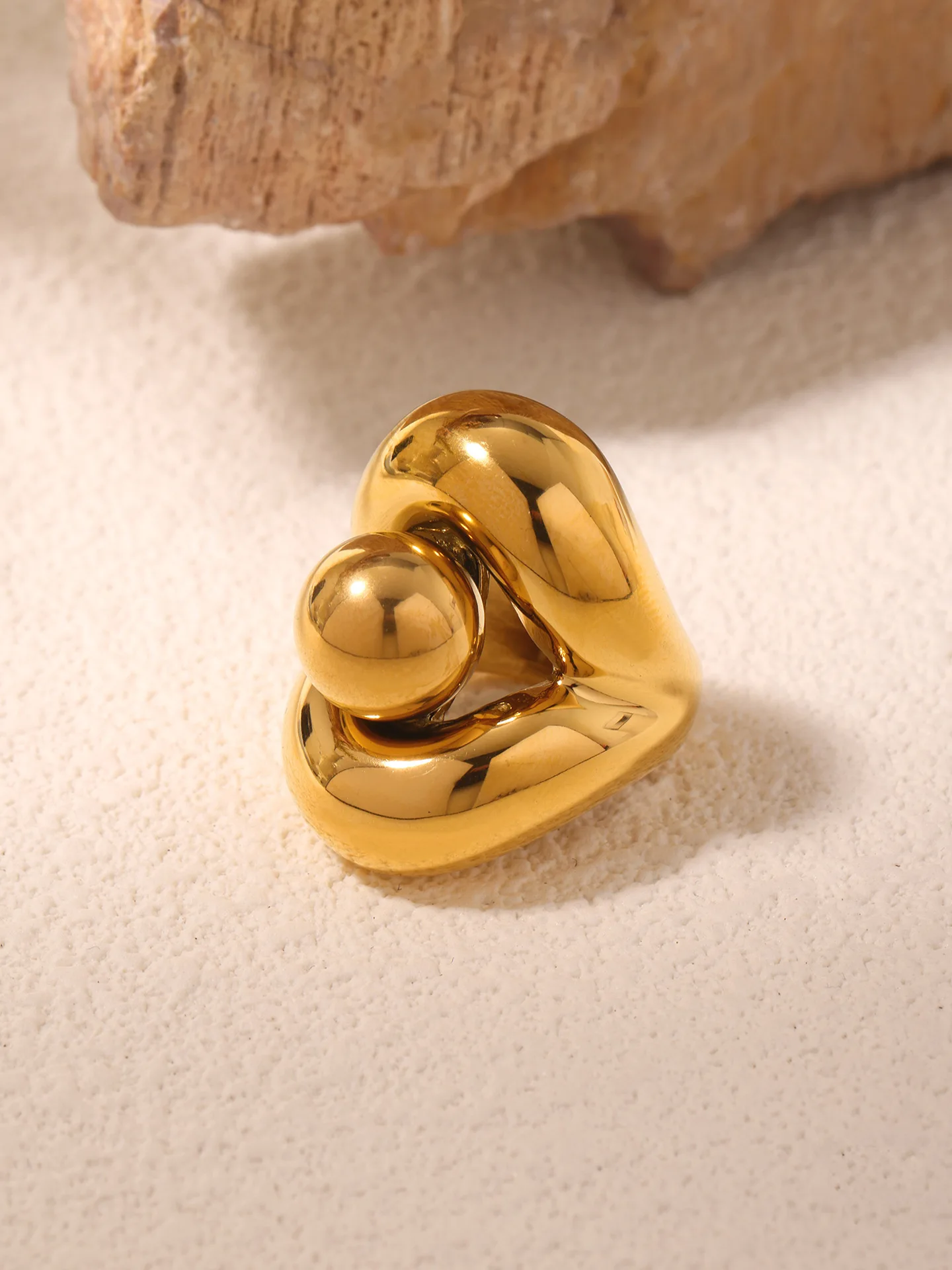 Neuer Ring aus Edelstahl 316, für Damen, Goldfarbe, Silber, Lippen, sphärisch, personalisierbar, großer Ring, weiblicher Modeschmuck, wasserdicht – Detail 6