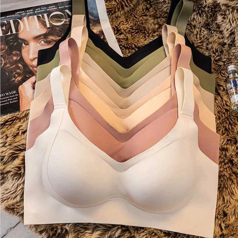 High-quality Traceless Beautiful Back Jelly Rubber Underwear for Women with Small Breasts, Clumping and Anti-sagging Sports Bra 1