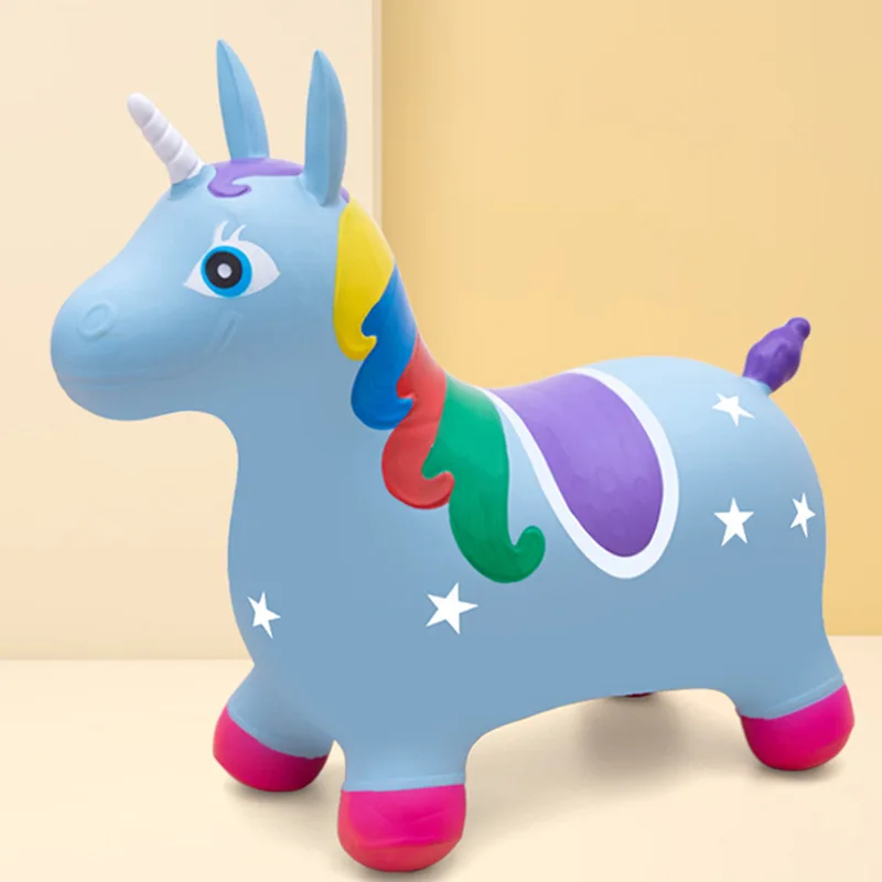 Painted Jumping Horse Unicorn Inflatable Toy Children's Mount Thickened Leather Horse
