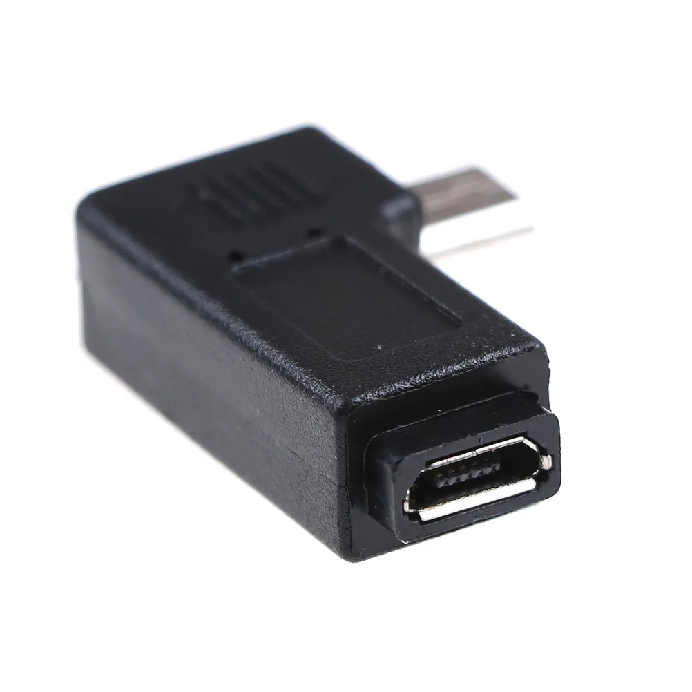 2PCS 90 Degree Micro Left &Right Angle USB Male to Female Plug Adapters Charger
