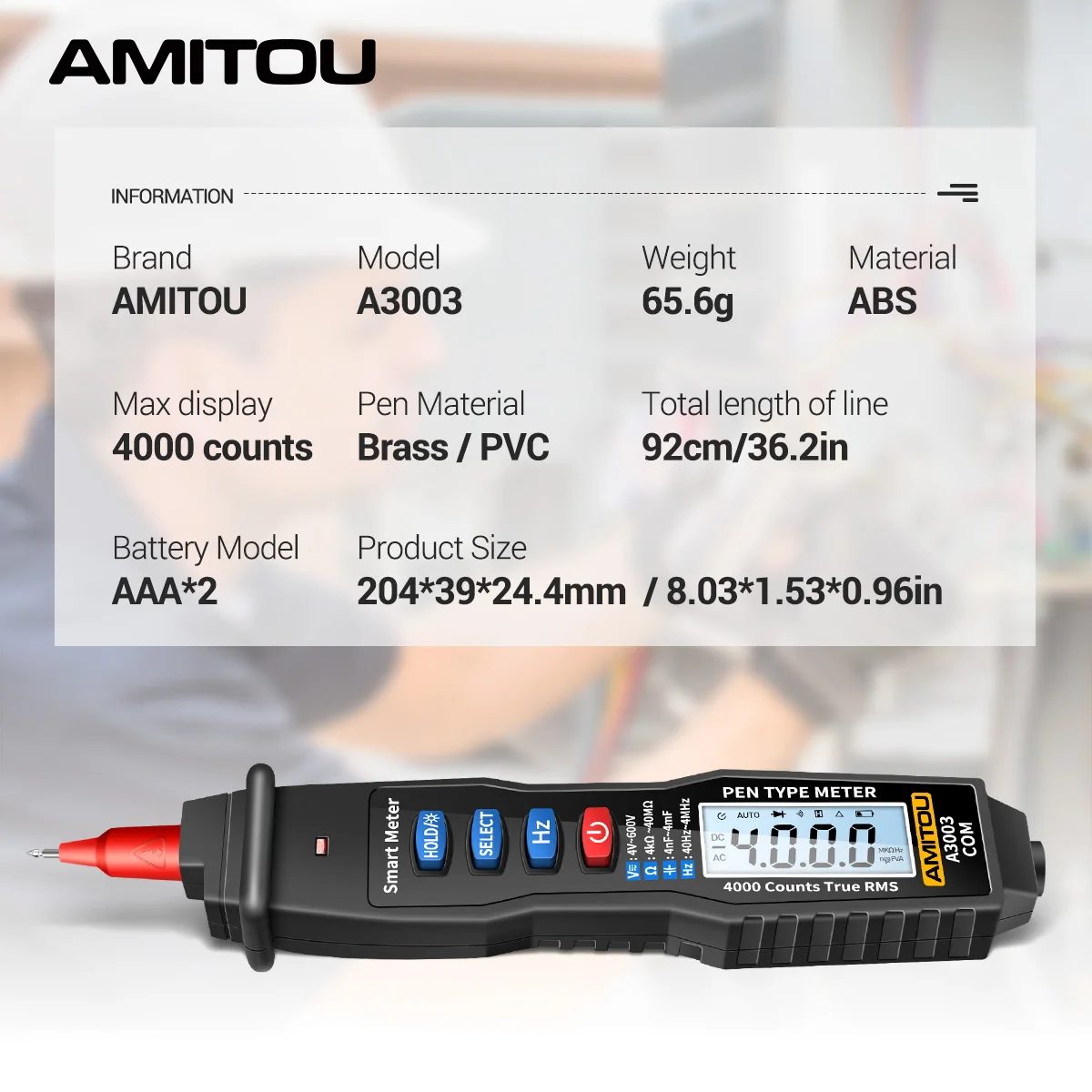 AMITOU   Ƽ , AC/DC а ,   ׽, NCV Hz ̿ Ӽ ̺ 
