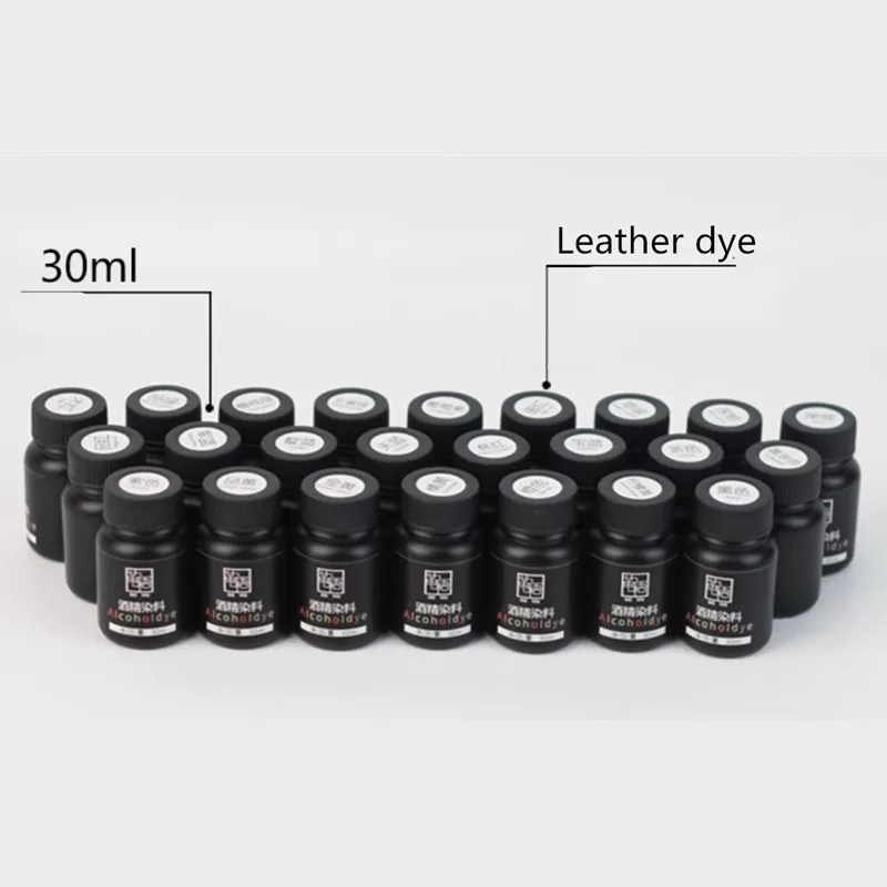 골드 솔리드 컬러 염료를 포함하는 30ml 가죽 알코올 염료 수제 DIY 식물 태닝 가방 의류 Tintage 가죽 아트 안료