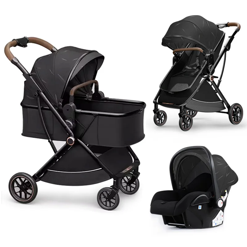 Coches Para Bebes. Baby Car Seat And Strollers Luxury Stroller Baby Pram Travel Foldable Stroller 3 In 1 With Car Seat