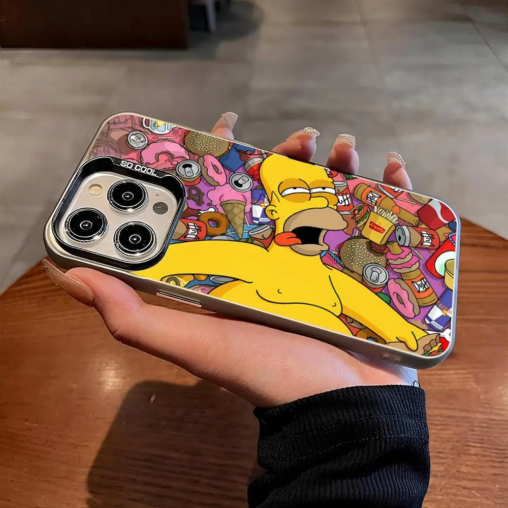 Silver Homer Simpson Phone Case – Funny Cartoon Protective Cover