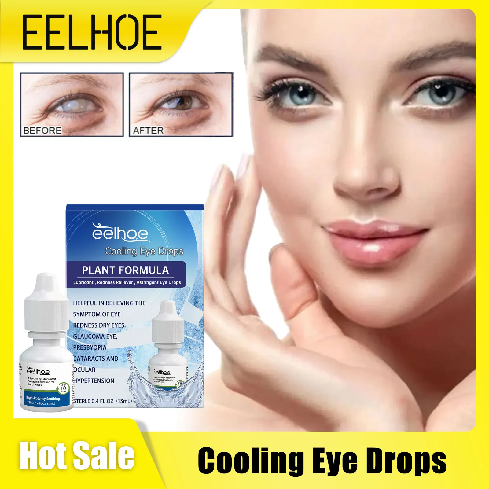 Eye Drops for Glacoma Presbyopia Dry Red Eyes Visual Fatigue Improving Eyesight Better Vision Whitening Lenses Eyes Care Liquid 20pcs herbal eye care patch relief eye discomfort treat dry fatigue itchy eyes myopic amblyopia improve good vision plaster