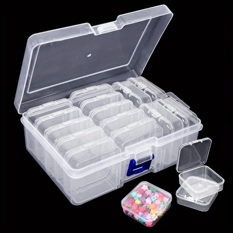 Transparent Independent Packaging Box Small Bead Organizers Plastic Storage Cases Mini Clear Bead Storage storage box storage container plastic storage box