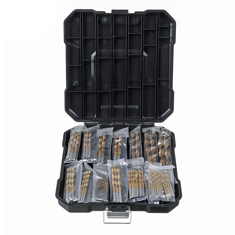 99Pcs Titanium Drill Bit Set High-Speed Steel Drill Bits for Steel