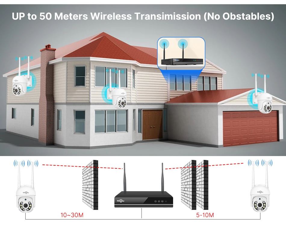 S4259460a00fe4ed39098a6be635a22933 Hiseeu 5MP WiFi CCTV Camera Security System Kit 10CH NVR Recorder Set P2P Outdoor Wireless IP Cameras Video Surveillance System