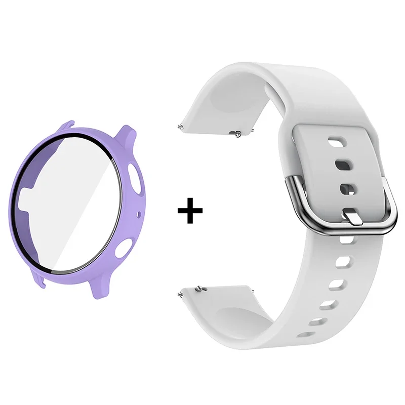 Premium Accessory Bundle: Glass Case, Strap, and Screen Protector with 20mm Watch Bands and PC+Bumper Cover
