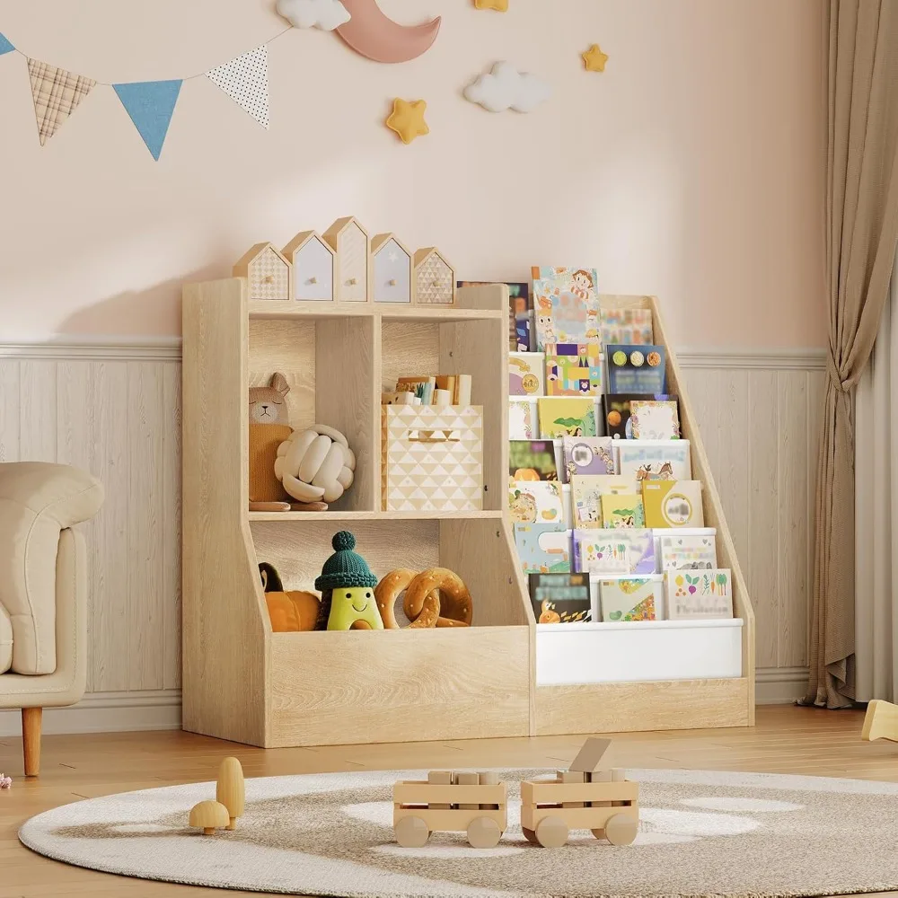 39.4 "Children's Bookshelf and Toy Storage Room, Toy Storage Cabinet, Suitable for Game Rooms, Bedrooms, Daycare Centers 4