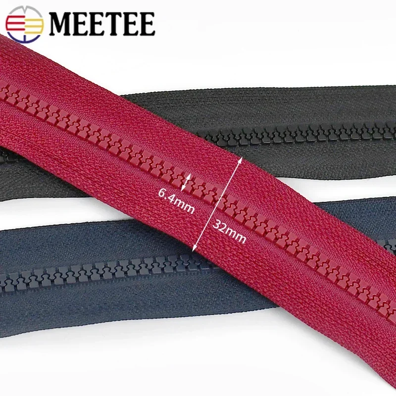 2Pcs 미터 40-120cm 5 수지 다채로운 지퍼 오픈 엔드 자동 잠금 장식 우편 가방 배낭 의류 DIY 바느질 액세서리