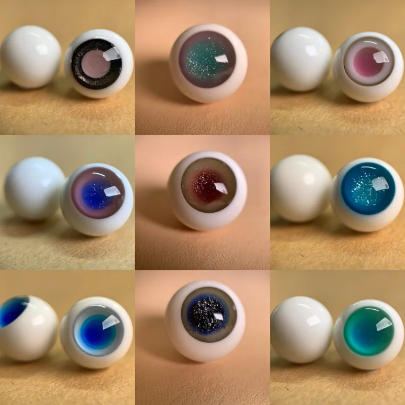 

BJD Doll Eyes Soft Clay Ob11 Head Movable Glass Eye Bead Black Pearl 10mm 8mm Doll Accessories