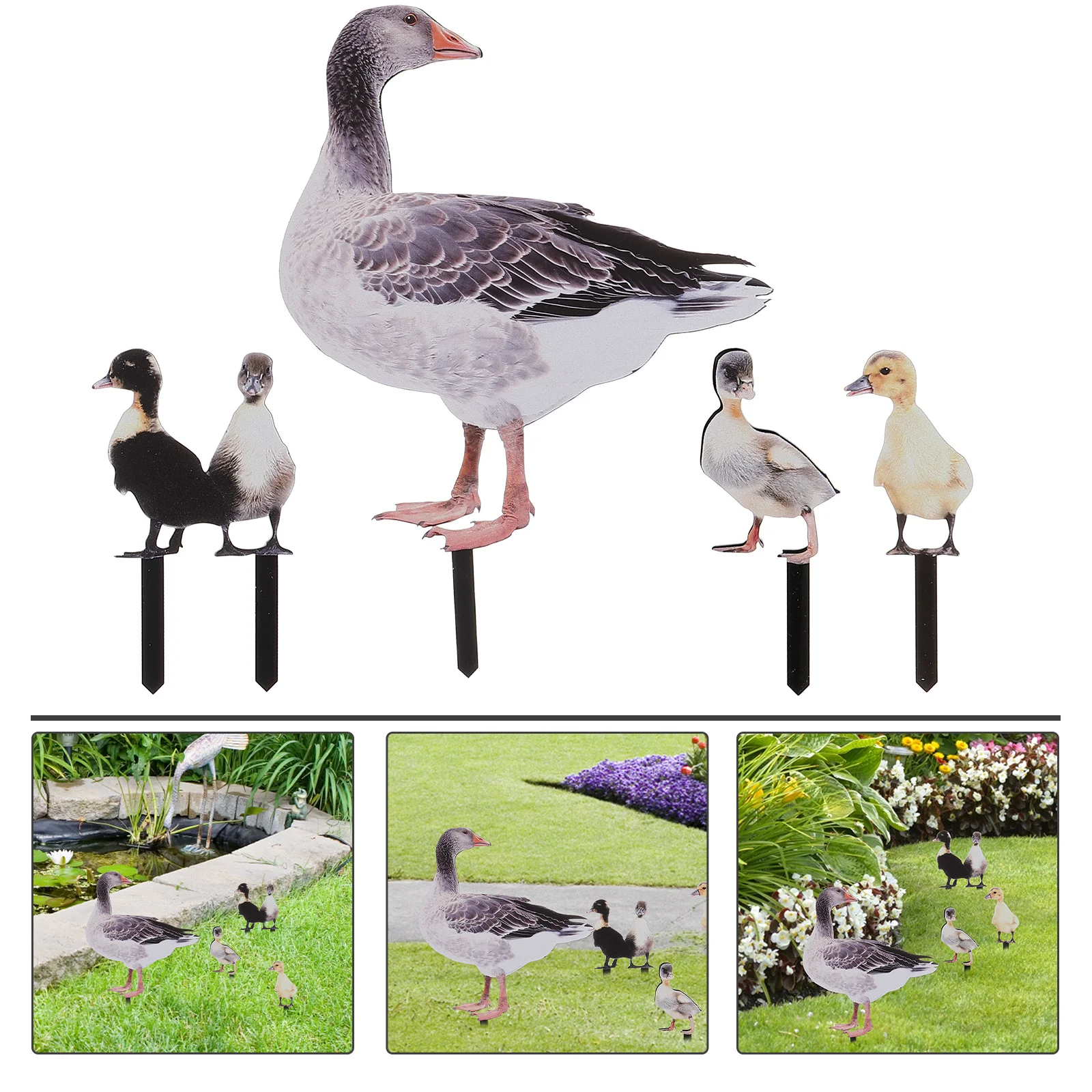 

Outdoor Duck Garden Stakes Animal Sculpture Realistic Lifelike Acrylic Poultry Statue Yard Lawn Decor Gnomes