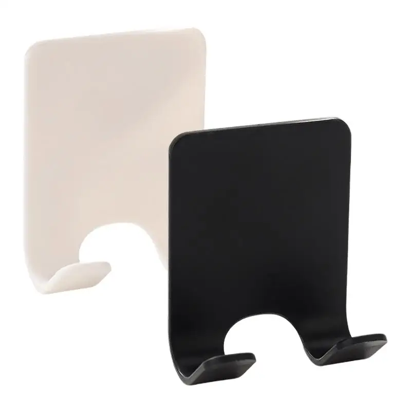 กาวผู้ถือมีดโกนติดผนังห้องน้ําสําหรับฝักบัว Hook Rack ผู้ถือเครื่องโกนหนวดตะขอพลาสติกผู้ถือมีดโกน Rack 1
