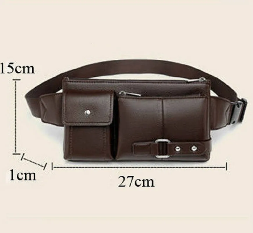 Men Waist Packs Fanny Bum Bags For Phone Multipurpose Man PU Leather Travel Belt Bag Chest Bag Fashion Crossbody Shoulder, waist pack