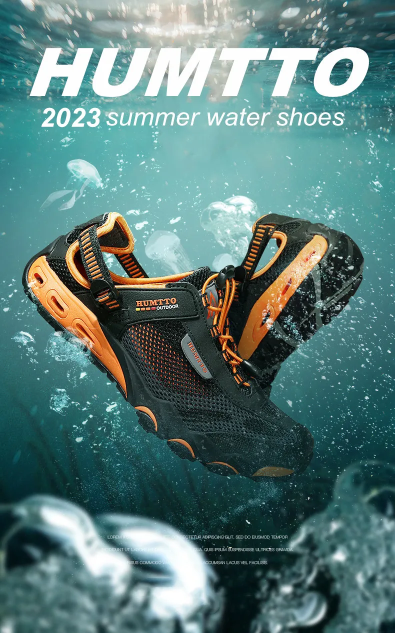 HUMTTO Sommer Waten Wanderschuhe für Männer Outdoor Mann Turnschuhe Atmungsaktiv Schnell Trocknend Sport Trekking Strand Barfuß Herren Schuhe – Detail 2